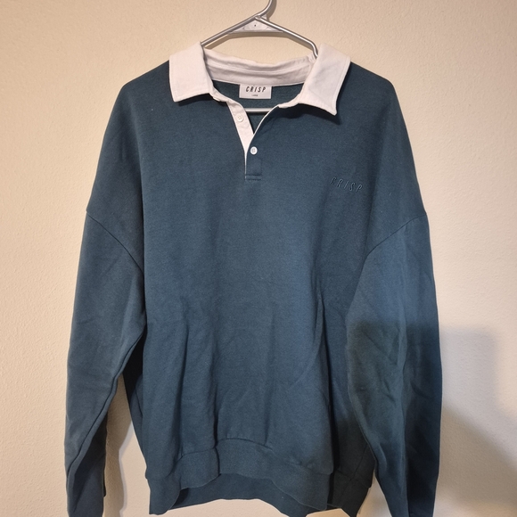 Teal and White Rugby Long Sleeve - Picture 1 of 4